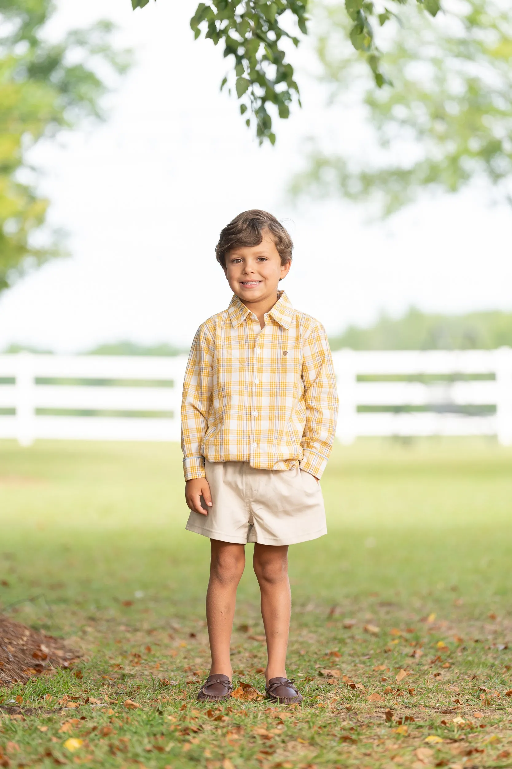 William Mustard & Blue Plaid Oxford Shirt