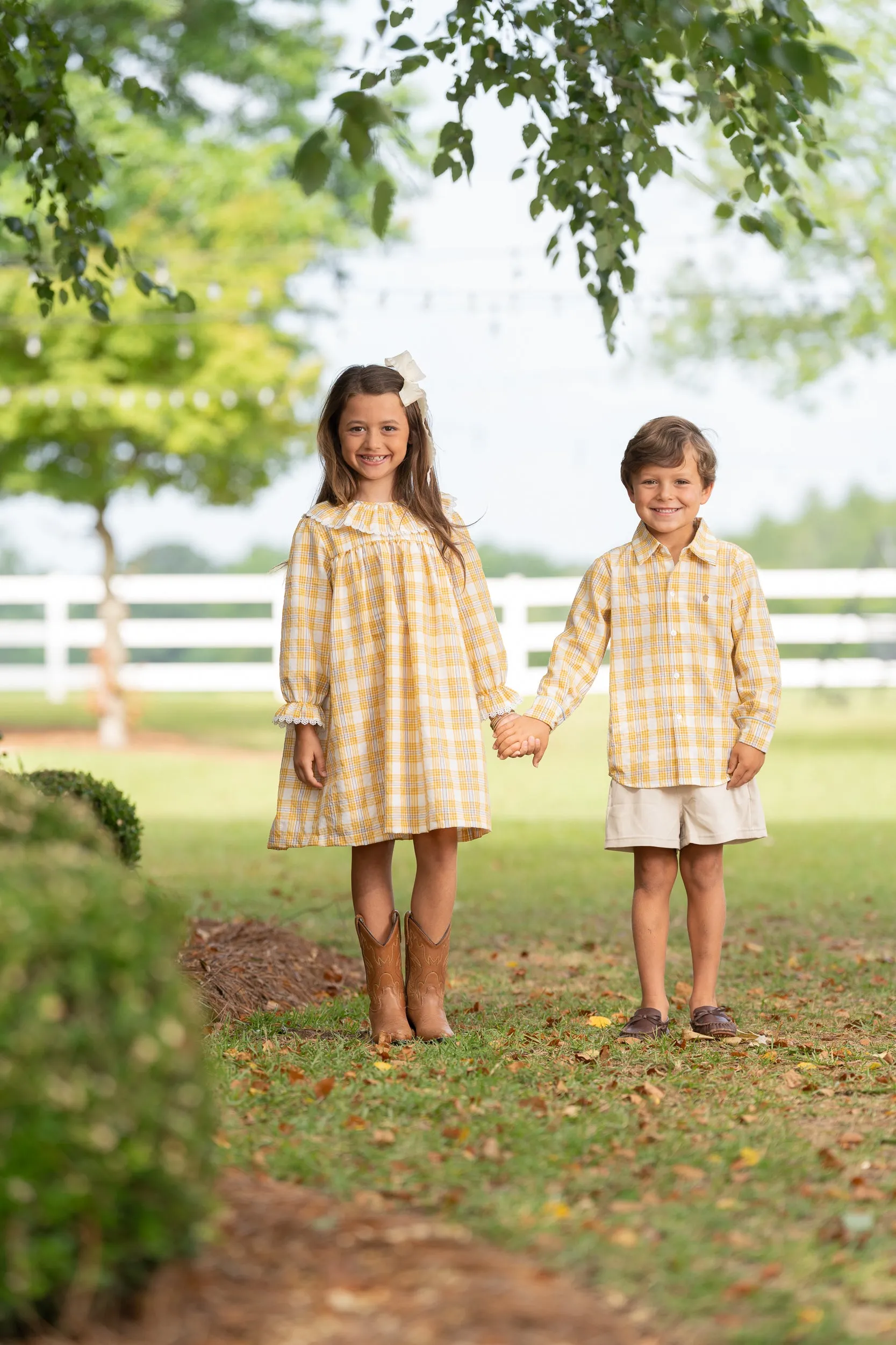 William Mustard & Blue Plaid Oxford Shirt