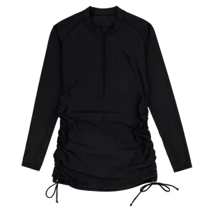 Women's Half Zip Swim Dress Cover Up | "Black"