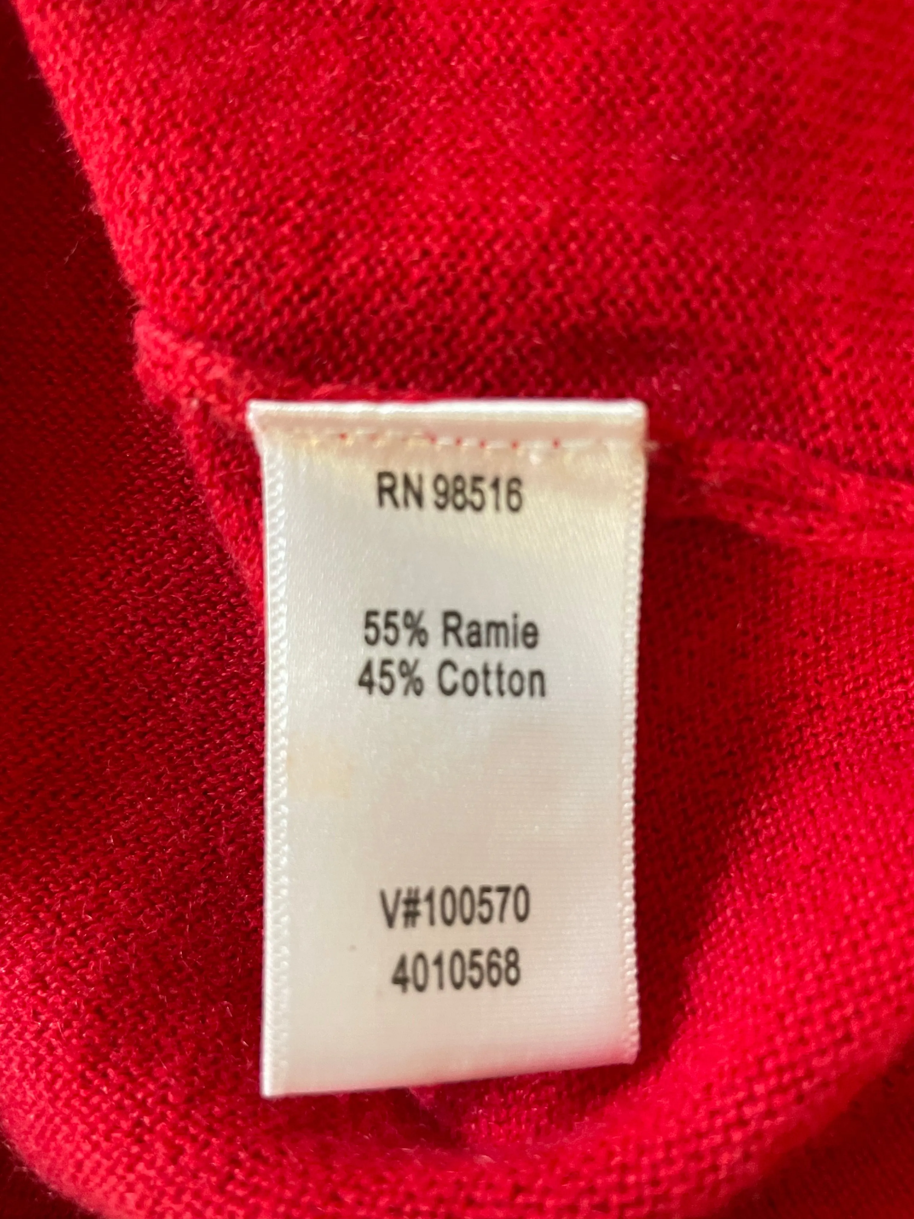 Womens Small (Sz 6-8) Red Coldwater Creek Mock Turtleneck Sweater Pullover