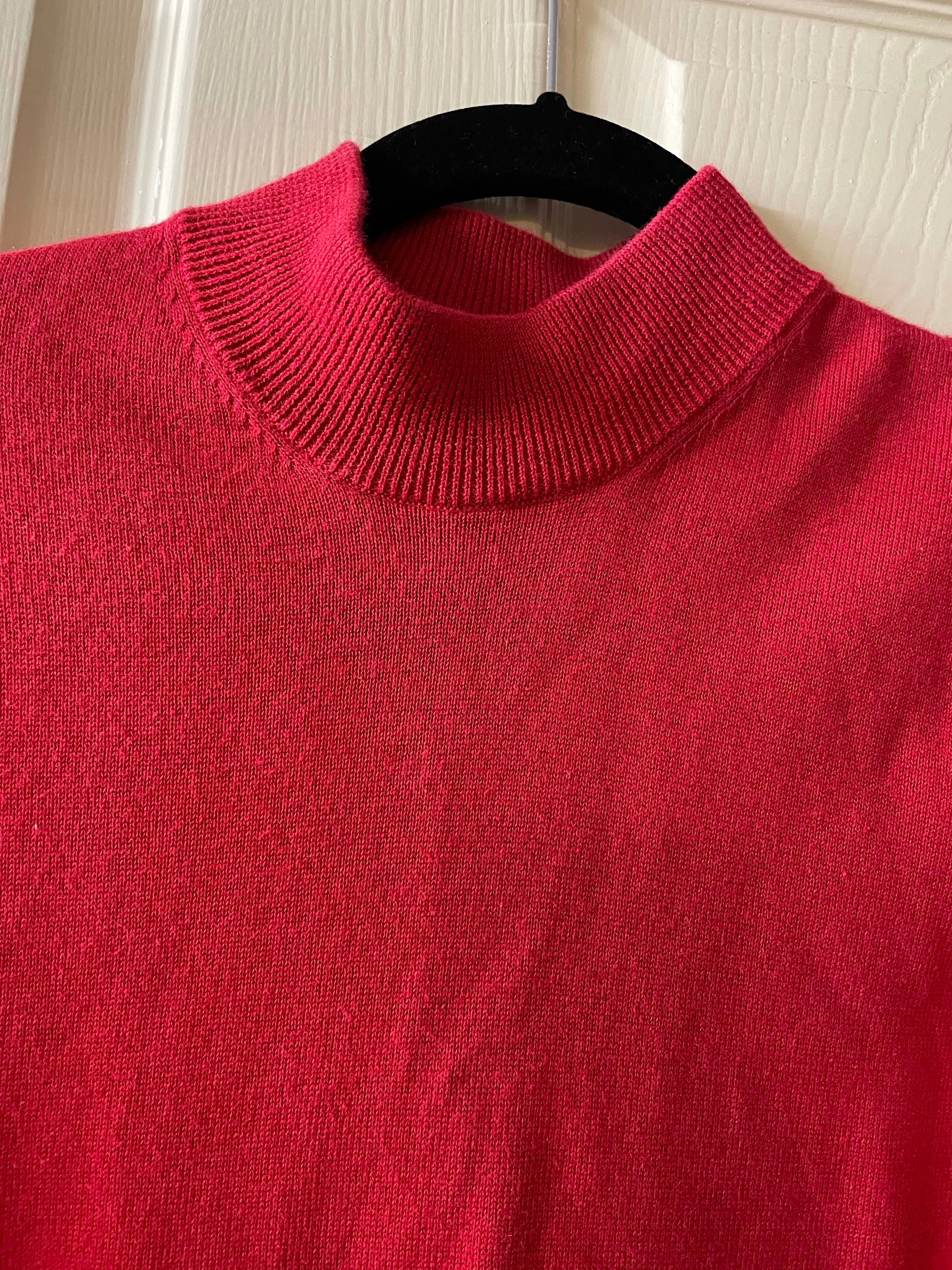 Womens Small (Sz 6-8) Red Coldwater Creek Mock Turtleneck Sweater Pullover